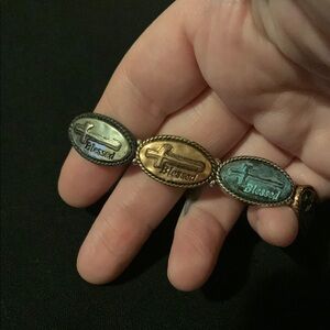 NWT Blessed Bracelet with Cross Design!! Gold and silver tone with turquoise